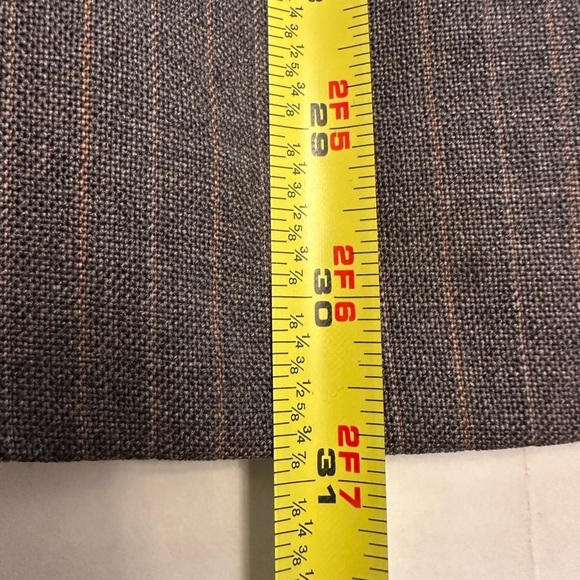 Zero Alta Sartoria 38 R Italian Super 120s Wool Blazer Gray W/ Tan White Stripes - Picture 10 of 12